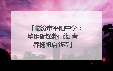临汾市平阳中学：擎炬砺锋赴山海 青春扬帆启新程